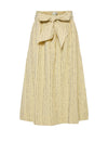 Y.A.S Mellow Pinstripe Aline Midi Skirt, Yellow