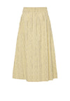Y.A.S Mellow Pinstripe Aline Midi Skirt, Yellow