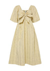 Y.A.S Mellow Pinstripe Bow Dress, Yellow