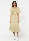Y.A.S Mellow Pinstripe Bow Dress, Yellow