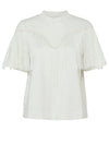 Y.A.S Frina Fringed T Shirt, White
