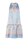 Y.A.S Nanta Metallic Halter Neck Dress, Blue Multi
