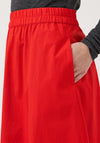 YAS Colea Ankle Skirt, Fiery Red
