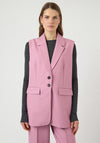 YAS Tumla Pinstriped Waistcoat, Pink