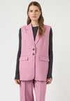 YAS Tumla Pinstriped Waistcoat, Pink