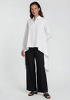 YAS Flowy Dipped Hem Longline Shirt, White