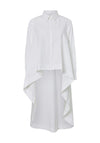 YAS Flowy Dipped Hem Longline Shirt, White