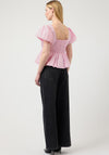 Y.A.S Nille Bubble Hem Peplum Top, Pink