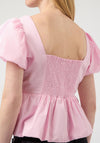 Y.A.S Nille Bubble Hem Peplum Top, Pink