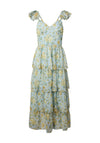 YAS Matiri Floral Tiered Dress, Blue Multi