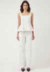 Y.A.S Bluma Embroidered Straight Leg Jeans, White