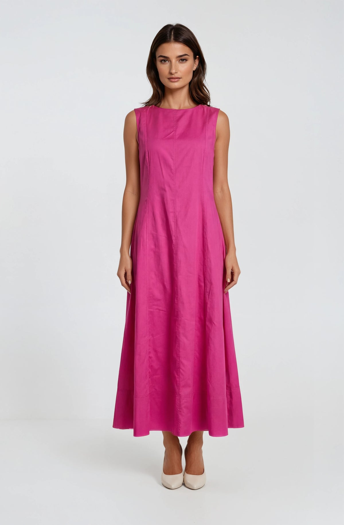 YAS Verna Cotton Aline Maxi Dress, Pink