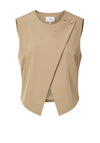 YAS Camia Asymmetric Waistcoat, Beige