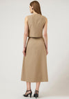 YAS Camia Asymmetric Waistcoat, Beige