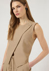 YAS Camia Asymmetric Waistcoat, Beige