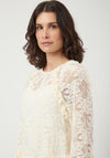 Y.A.S Tukka Lace Frill Sleeve Mini Dress, Cream