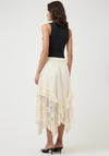Y.A.S Tukka Lace Frill Midi Skirt, Cream