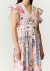 YAS Messa Floral with Lace Detail Maxi Dress, Pink Multi