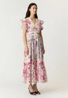YAS Messa Floral with Lace Detail Maxi Dress, Pink Multi