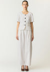 Yas Dotly Polka Dot Button Down Top, Off White