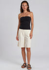 Yas Dotly Polka Dot Long Shorts, Off White