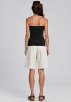 Yas Dotly Polka Dot Long Shorts, Off White
