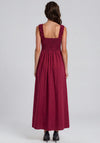 YAS Wimi Ruched Bodice Maxi Dress, Wine