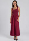 YAS Wimi Ruched Bodice Maxi Dress, Wine
