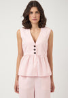 Y.A.S Trima Linen Blend Waistcoat, Pink