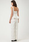 Y.A.S Bluma Embroidered Denim Peplum Top, White