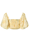 YAS Lemon Short Sleeve Cropped Floral Top, Yellow