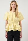 Y.A.S Skyla Elasticated Peplum Top, Yellow