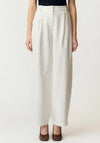 Yas Dotly Polka Dot Barrel Trousers, Off White