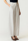 Yas Dotly Polka Dot Barrel Trousers, Off White
