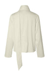 YAS Ella Scarf Detail V Neck Blouse, Off White