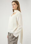 YAS Ella Scarf Detail V Neck Blouse, Off White