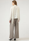 YAS Ella Scarf Detail V Neck Blouse, Off White