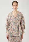 YAS Mabel Floral Jacquard Blazer, Beige