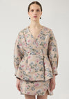 YAS Mabel Floral Jacquard Blazer, Beige