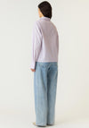 Yas Rosa Corsage Striped T-Shirt, Lilac