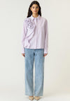 Yas Rosa Corsage Striped T-Shirt, Lilac