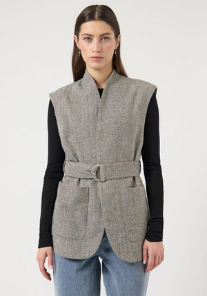 YAS Tabby Waistcoat, Grey