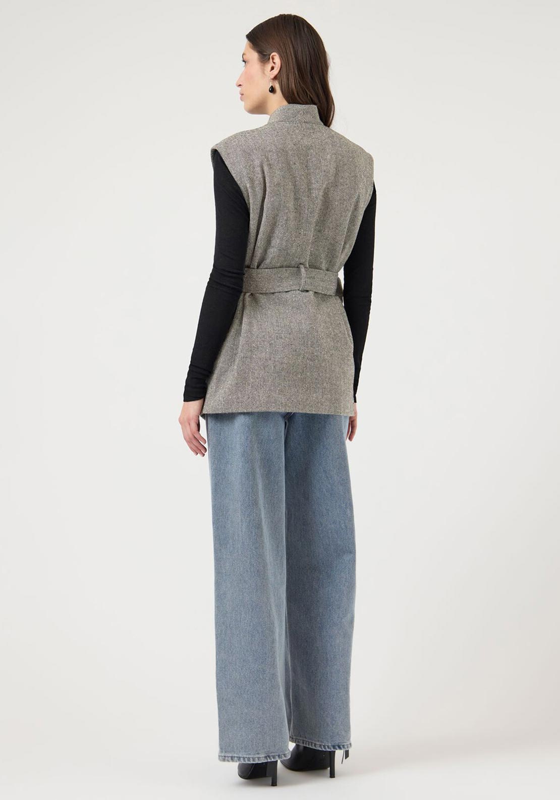 YAS Tabby Waistcoat, Grey