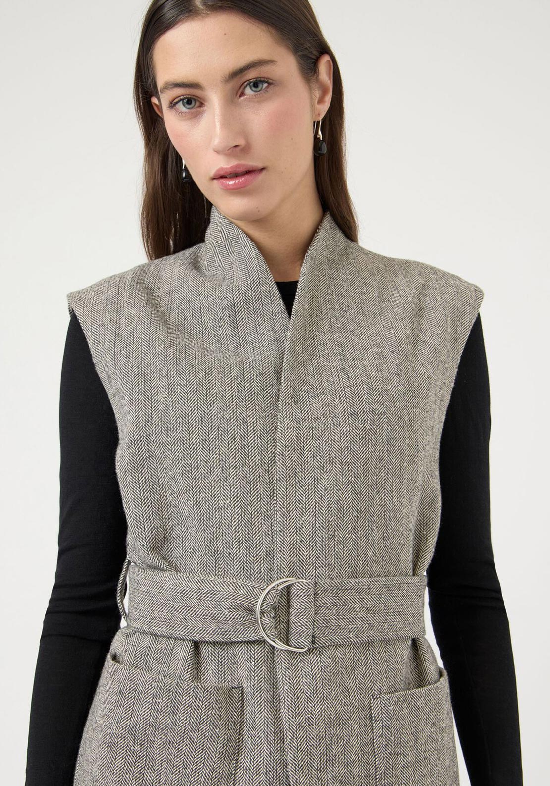 YAS Tabby Waistcoat, Grey