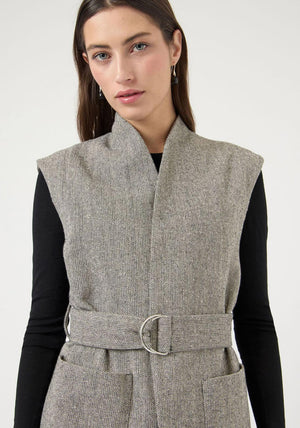 YAS Tabby Waistcoat, Grey