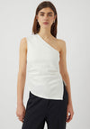Y.A.S  Venice One Shoulder Ruched Top, Star White