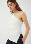 Y.A.S  Venice One Shoulder Ruched Top, Star White