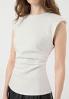 Y.A.S Pina Sleeveless Ruched Top, Star White