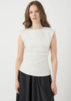 Y.A.S Pina Sleeveless Ruched Top, Star White