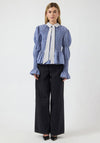 YAS Long Sleeve Checkered Smock Shirt, Blue Multi